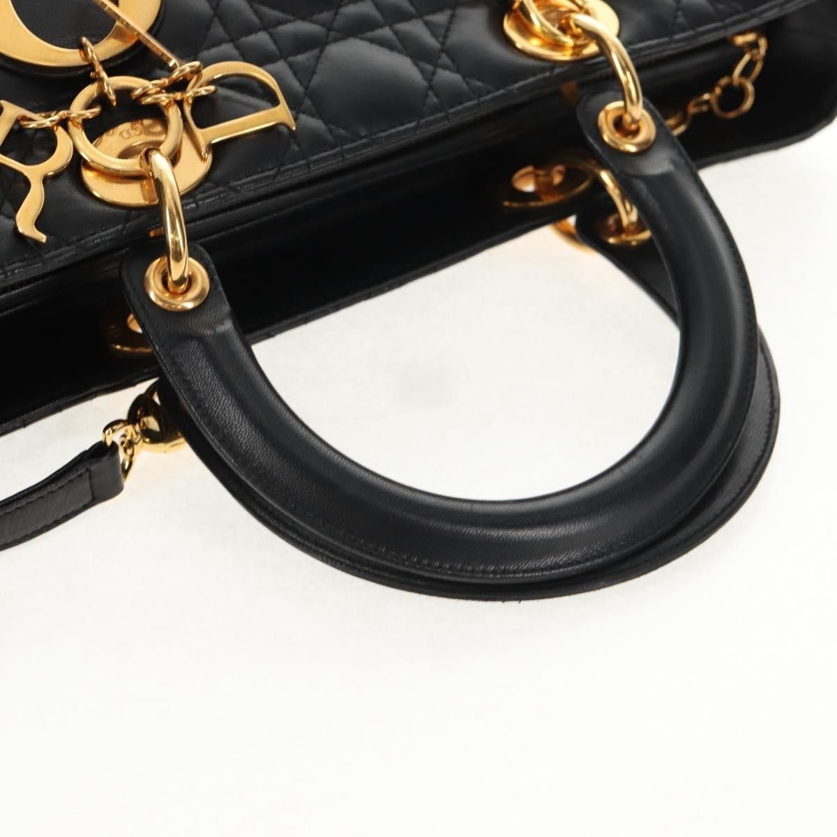 Dior Christian Dior Vintage Lady Dior Bag Cannage Quilt Lambskin Size ONE SIZE - 8 Thumbnail
