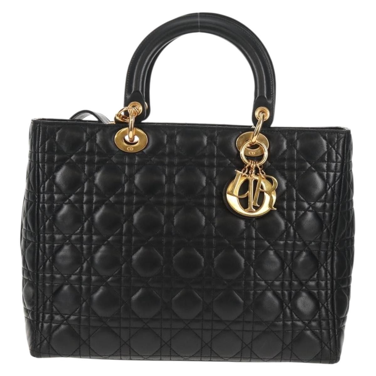Dior Christian Dior Vintage Lady Dior Bag Cannage Quilt Lambskin Size ONE SIZE - 19 Thumbnail