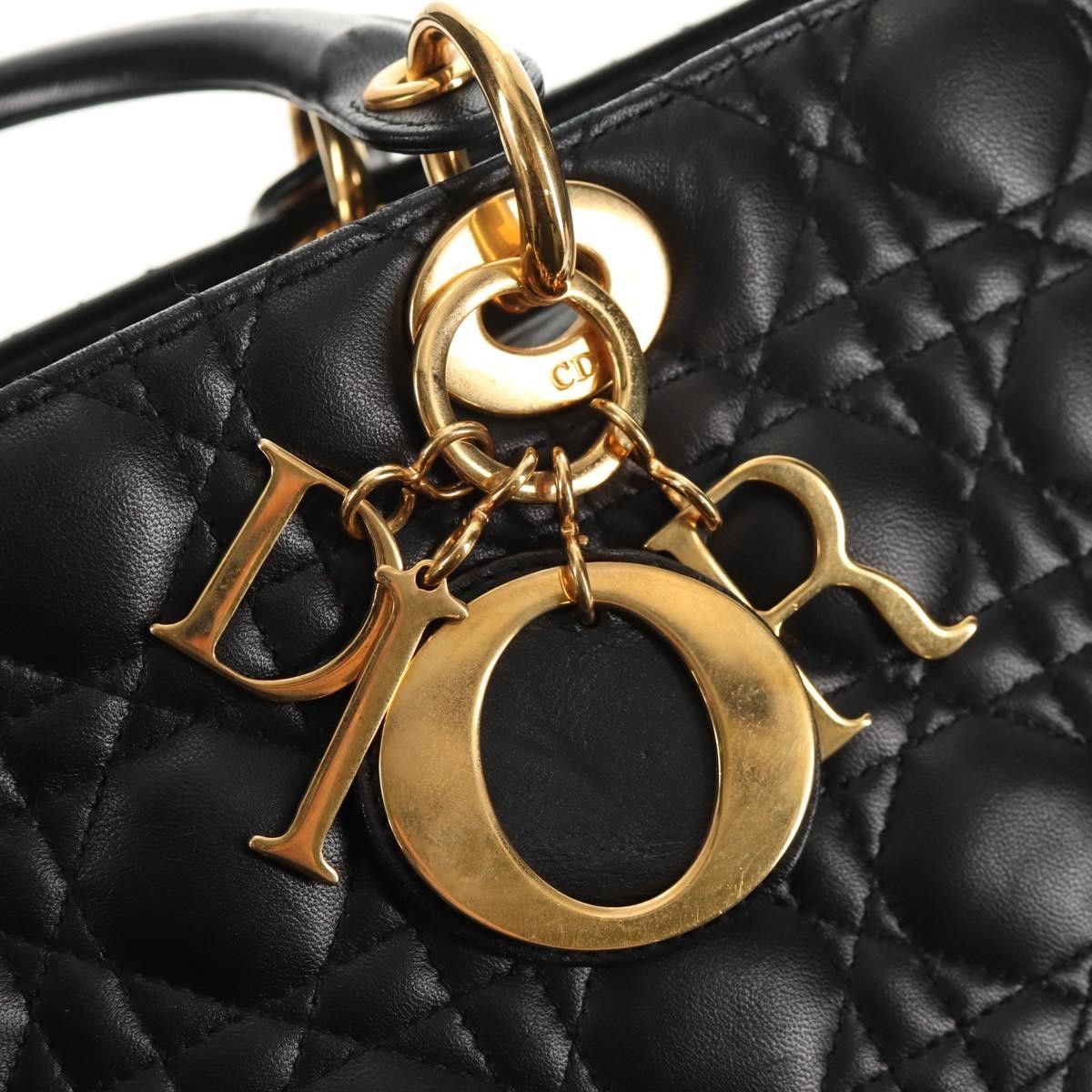 Dior Christian Dior Vintage Lady Dior Bag Cannage Quilt Lambskin Size ONE SIZE - 13 Thumbnail