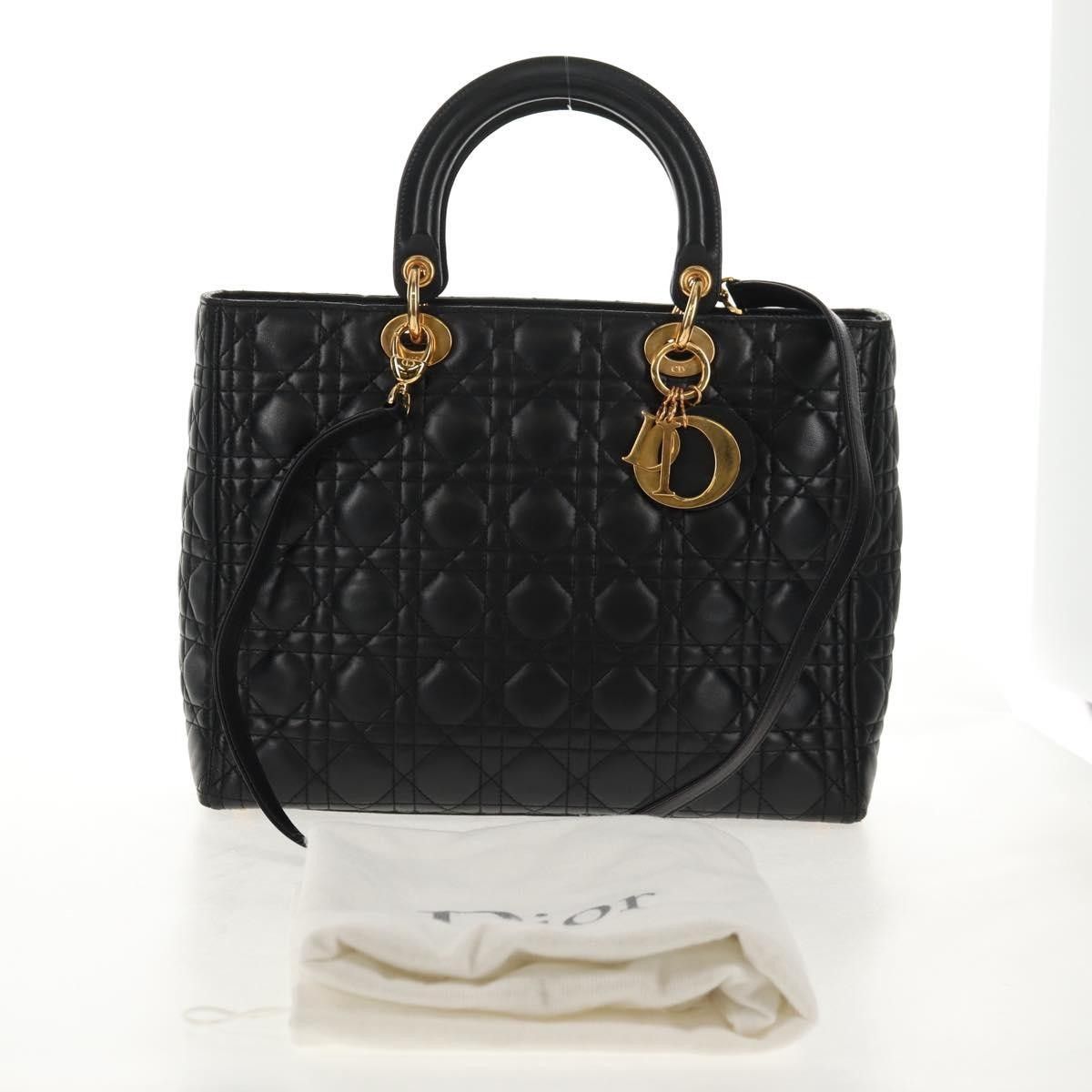 Dior Christian Dior Vintage Lady Dior Bag Cannage Quilt Lambskin Size ONE SIZE - 14 Thumbnail