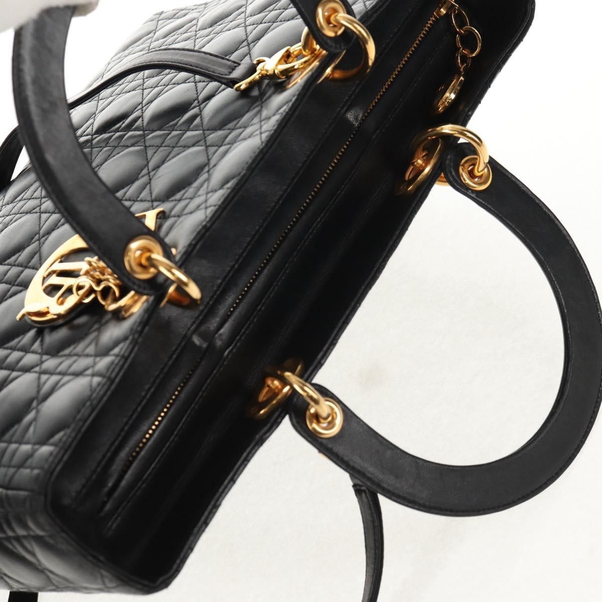 Dior Christian Dior Vintage Lady Dior Bag Cannage Quilt Lambskin Size ONE SIZE - 17 Thumbnail