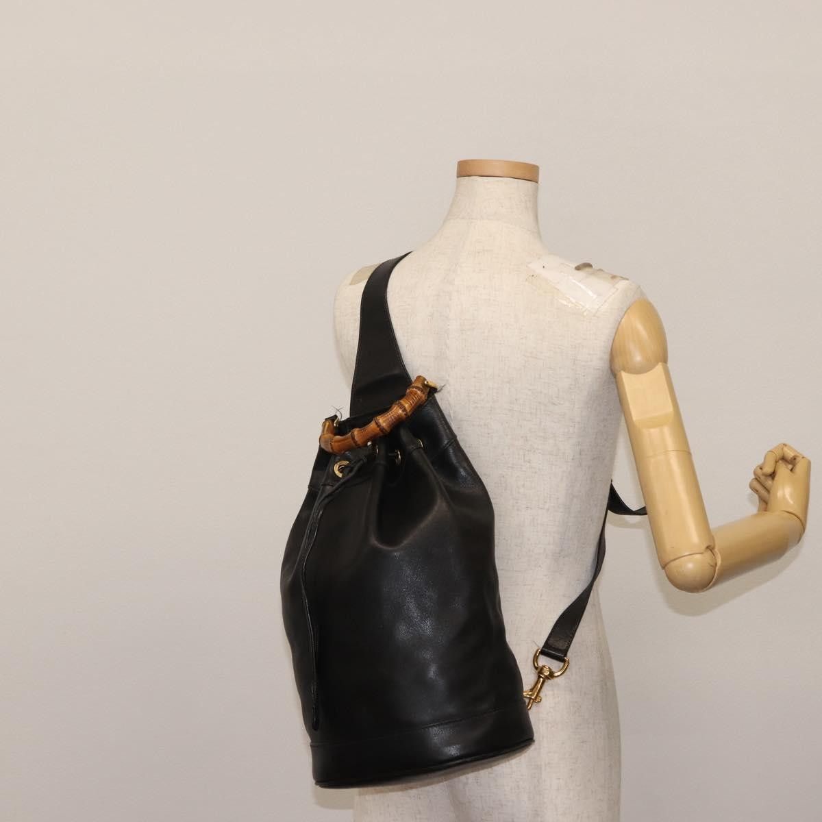 Gucci Gucci Vintage Bamboo Sling Backpack Leather Size ONE SIZE - 14 Thumbnail