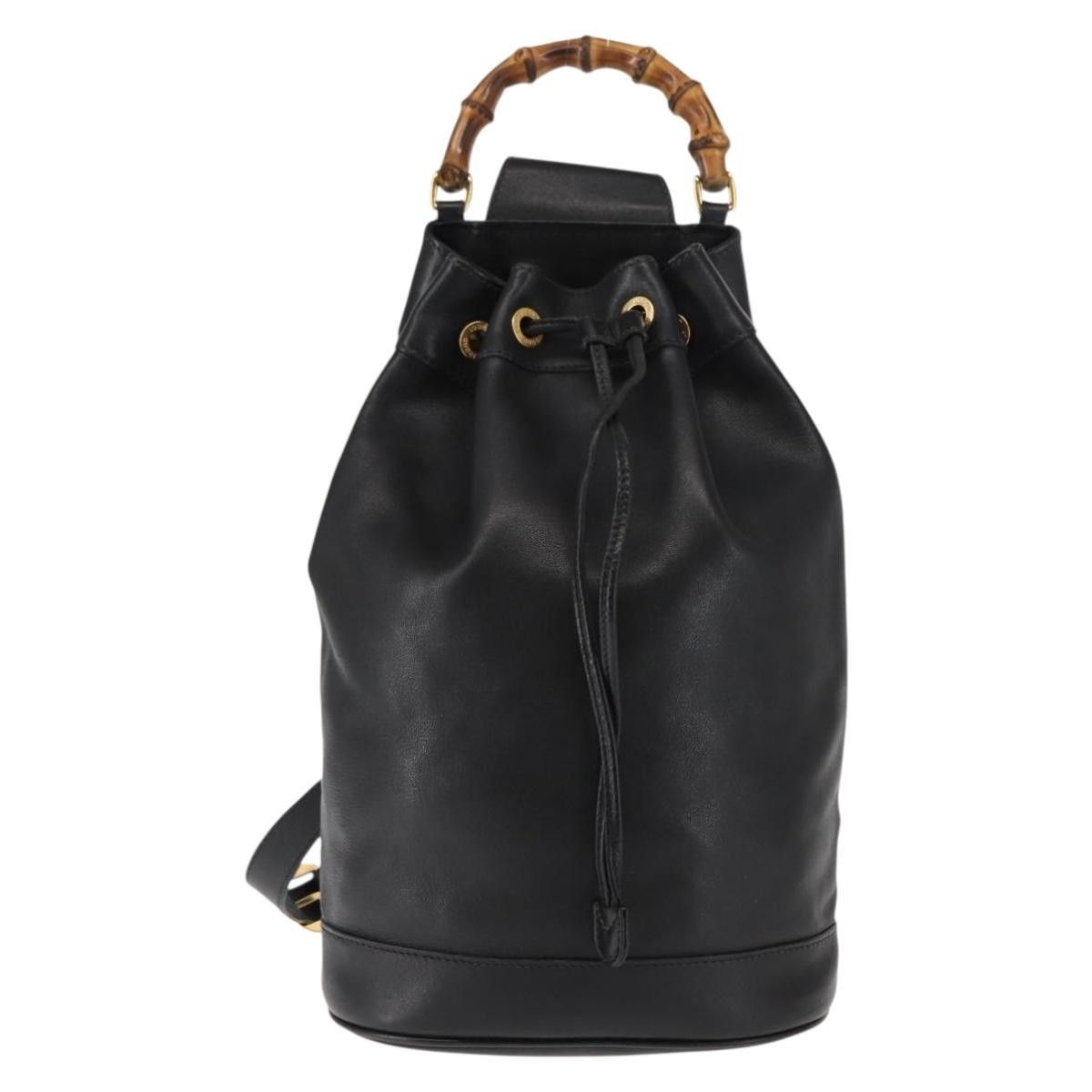 Gucci Gucci Vintage Bamboo Sling Backpack Leather Size ONE SIZE - 17 Thumbnail