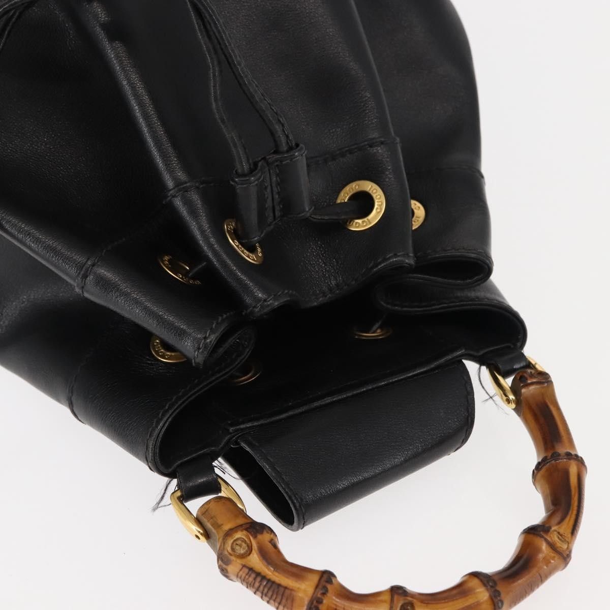 Gucci Gucci Vintage Bamboo Sling Backpack Leather Size ONE SIZE - 8 Thumbnail