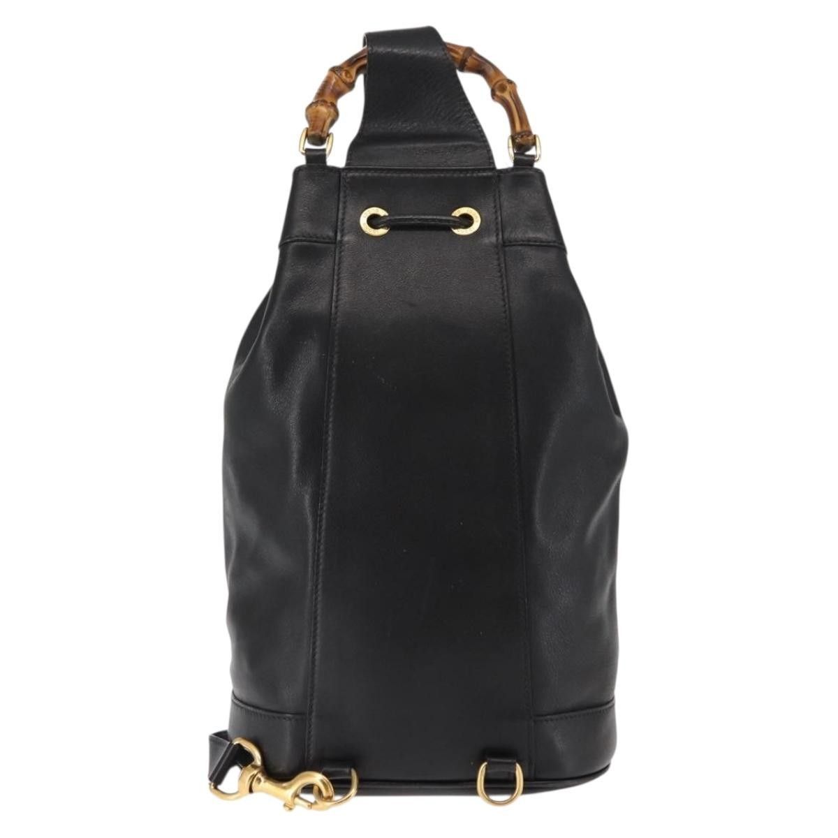 Gucci Gucci Vintage Bamboo Sling Backpack Leather Size ONE SIZE - 2 Thumbnail