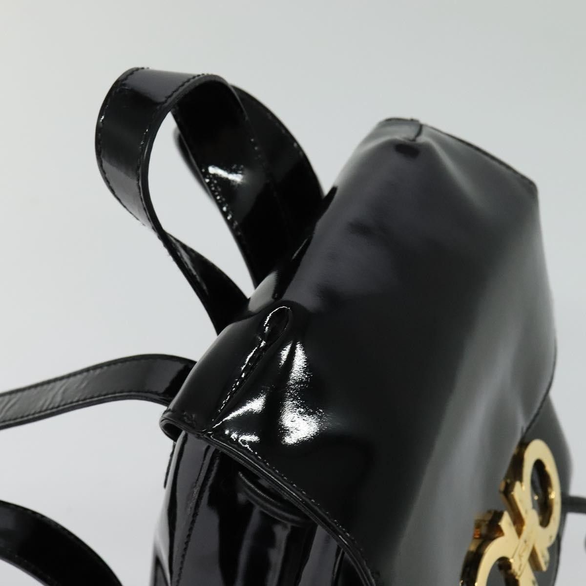 Salvatore Ferragamo Salvatore Ferragamo Gancini Flap Drawstring Backpack Patent leather Size ONE SIZE - 15 Thumbnail