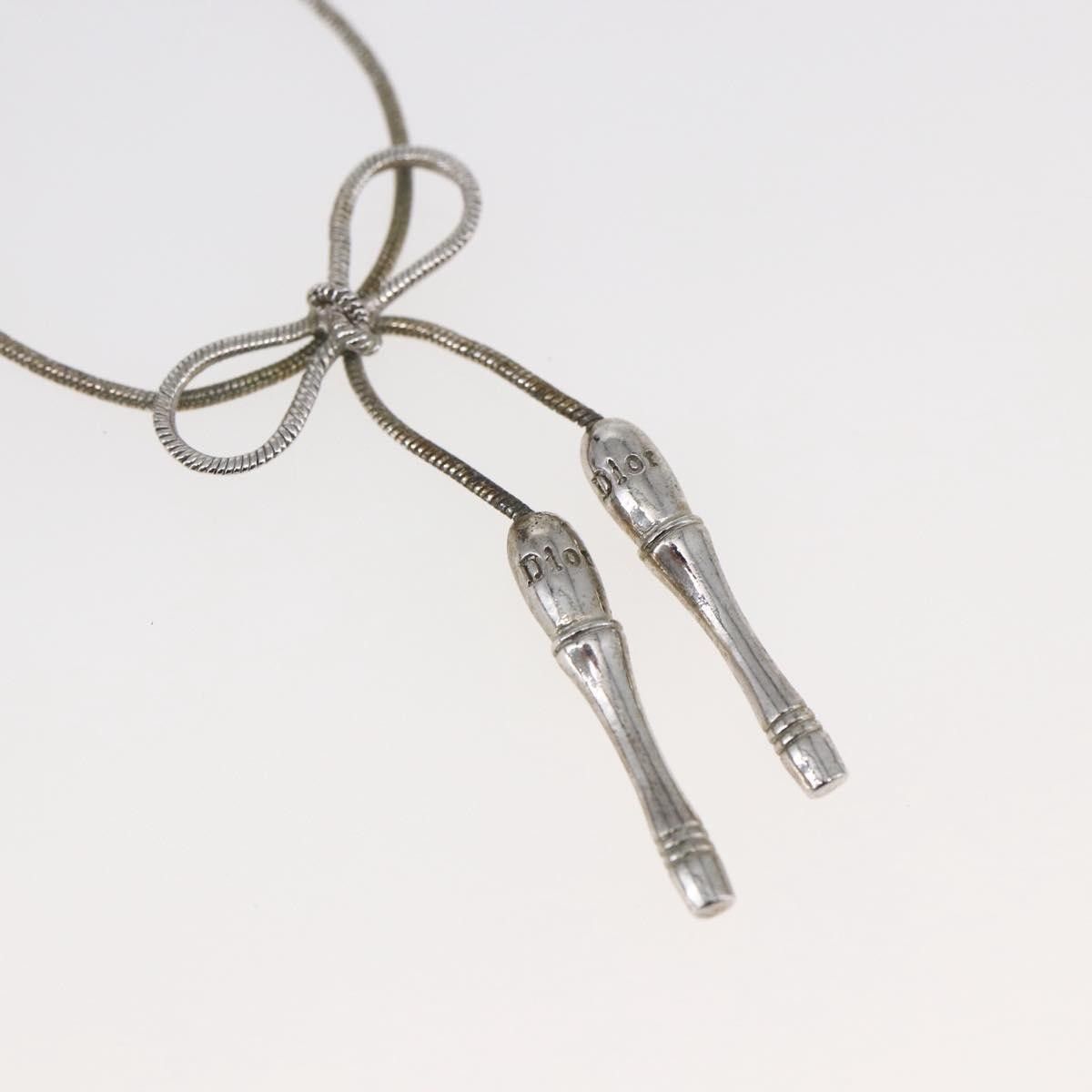 Dior Christian Dior Bow CD Pendant Necklace Metal with Crystal Size ONE SIZE - 5 Thumbnail