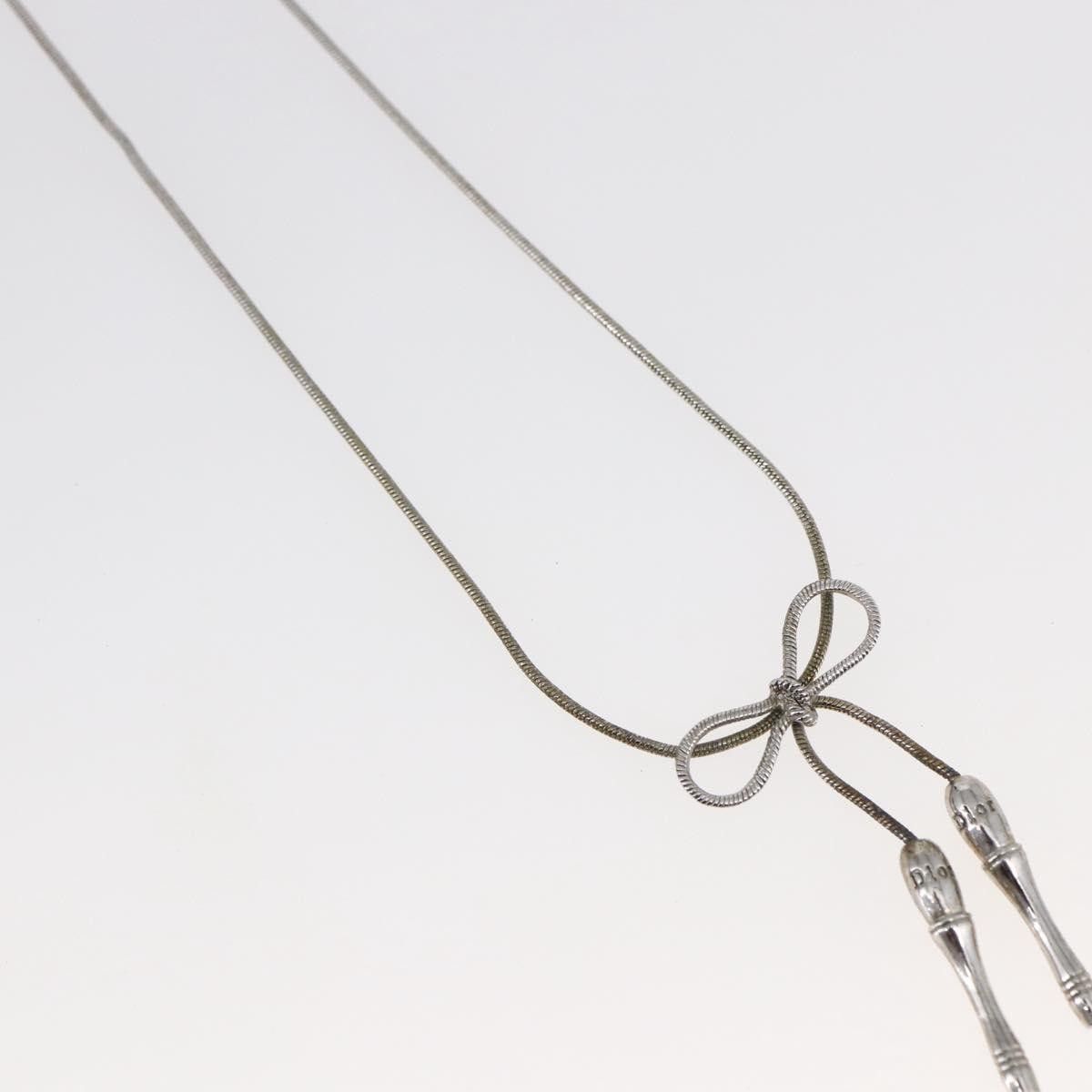 Dior Christian Dior Bow CD Pendant Necklace Metal with Crystal Size ONE SIZE - 4 Thumbnail