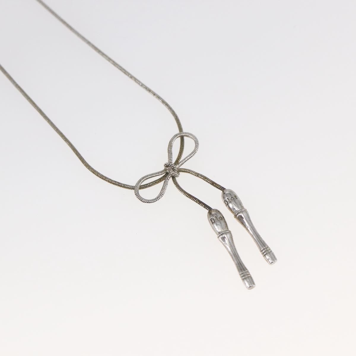 Dior Christian Dior Bow CD Pendant Necklace Metal with Crystal Size ONE SIZE - 3 Thumbnail