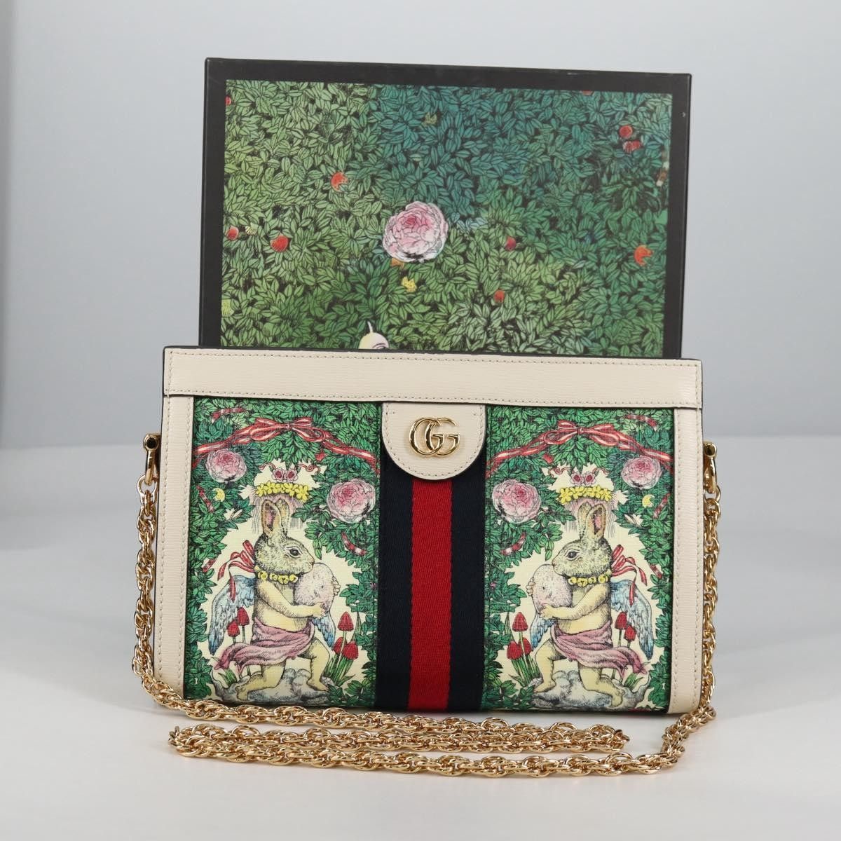 Gucci Gucci Ophidia Chain Shoulder Bag Flora GG Coated Canvas Size ONE SIZE - 13 Thumbnail
