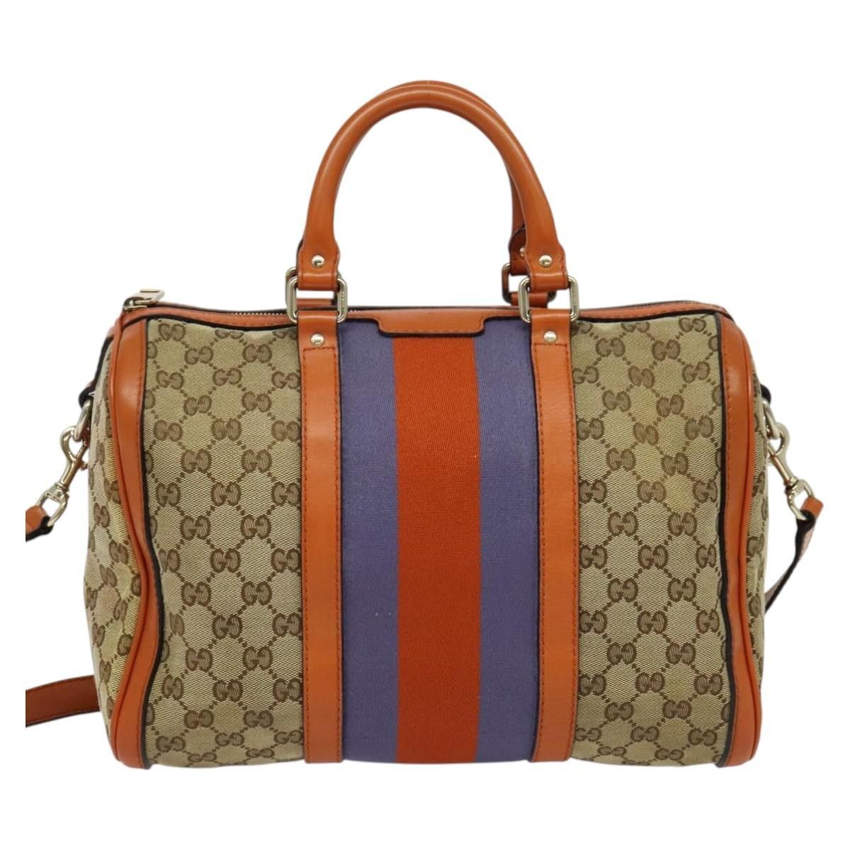 Gucci Gucci Vintage Web Boston Bag Canvas Size ONE SIZE - 15 Thumbnail