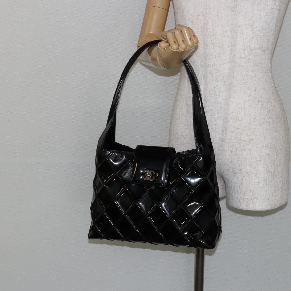 Chanel Chanel Vintage CC Lock Flap Shoulder Bag Quilted Patent Size ONE SIZE - 14 Thumbnail