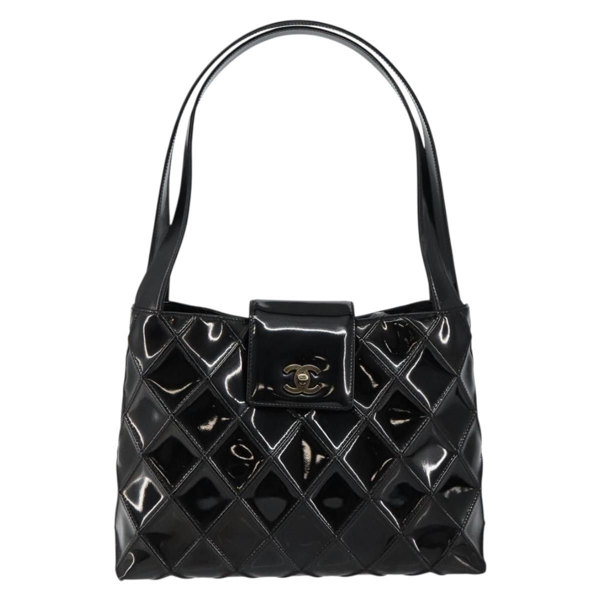 Chanel Chanel Vintage CC Lock Flap Shoulder Bag Quilted Patent Size ONE SIZE - 19 Thumbnail