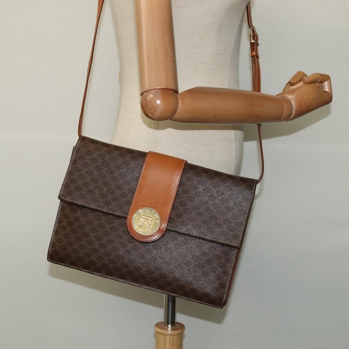 Celine Celine Vintage Macadam Shoulder Bag Canvas and Leather Size ONE SIZE - 13 Thumbnail