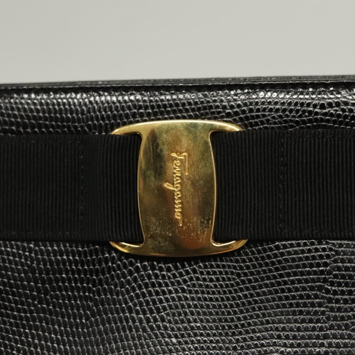 Salvatore Ferragamo Salvatore Ferragamo Vintage Vara Bow Tote Lizard Embossed Leather Size ONE SIZE - 12 Thumbnail