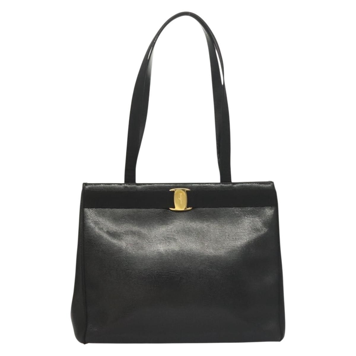 Salvatore Ferragamo Salvatore Ferragamo Vintage Vara Bow Tote Lizard Embossed Leather Size ONE SIZE - 19 Thumbnail