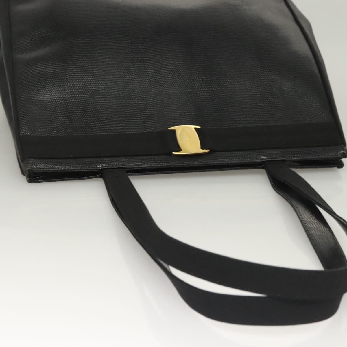 Salvatore Ferragamo Salvatore Ferragamo Vintage Vara Bow Tote Lizard Embossed Leather Size ONE SIZE - 7 Thumbnail