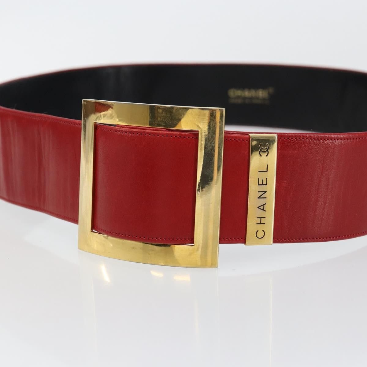 Chanel Chanel Square Buckle Belt Leather Size ONE SIZE - 3 Thumbnail