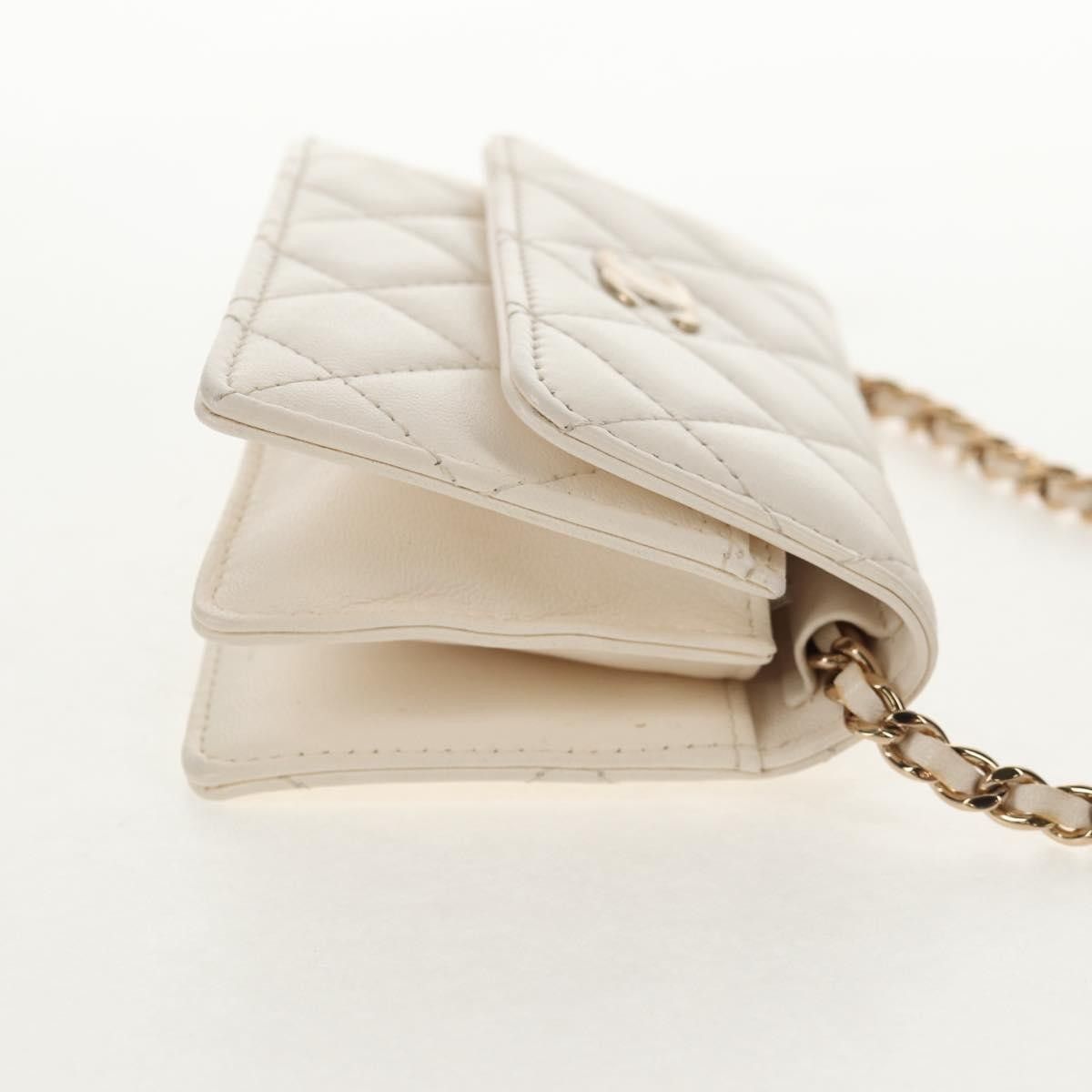 Chanel Chanel Camellia Bow Flap Card Holder with Chain Quilted Lambskin Size ONE SIZE - 4 Thumbnail