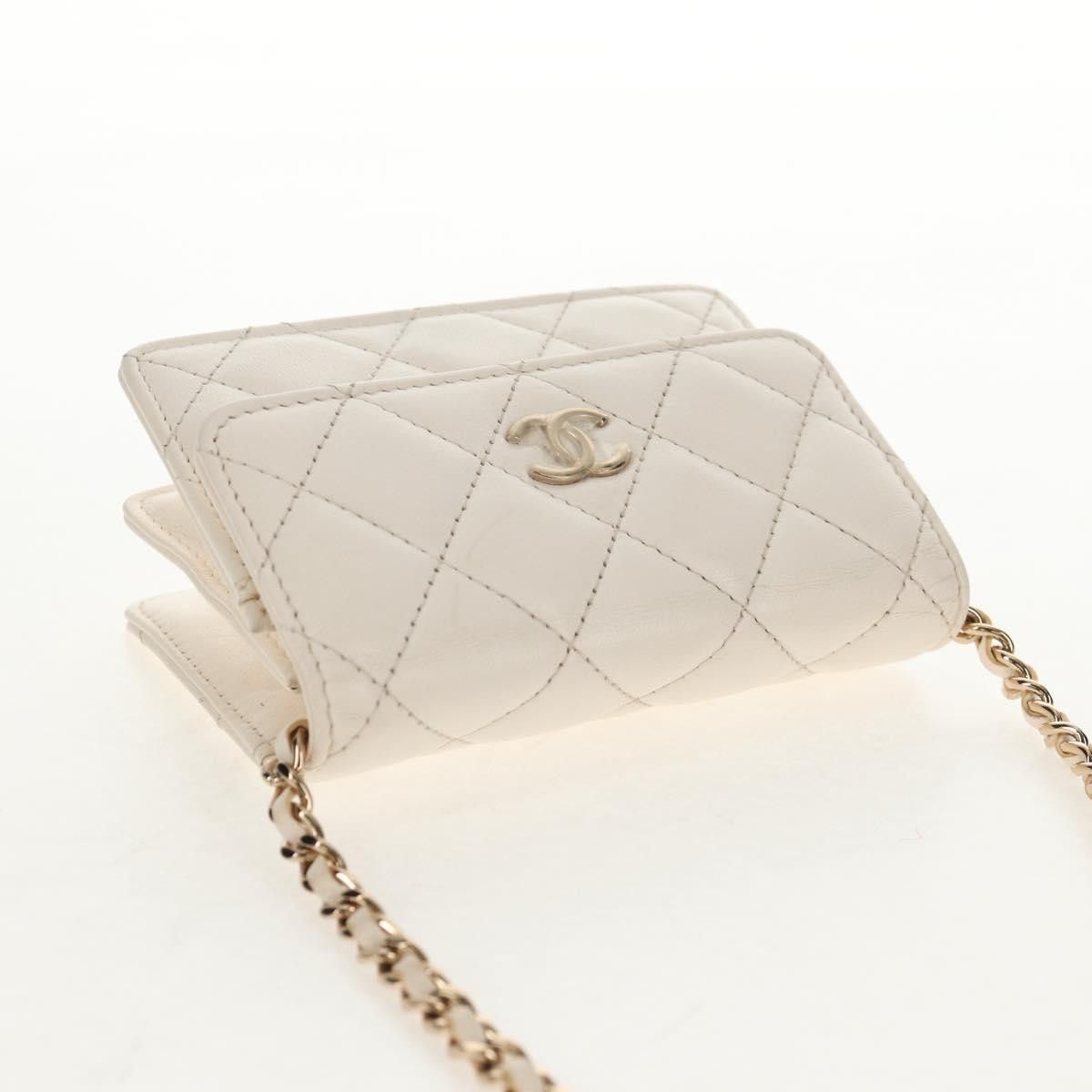 Chanel Chanel Camellia Bow Flap Card Holder with Chain Quilted Lambskin Size ONE SIZE - 14 Thumbnail