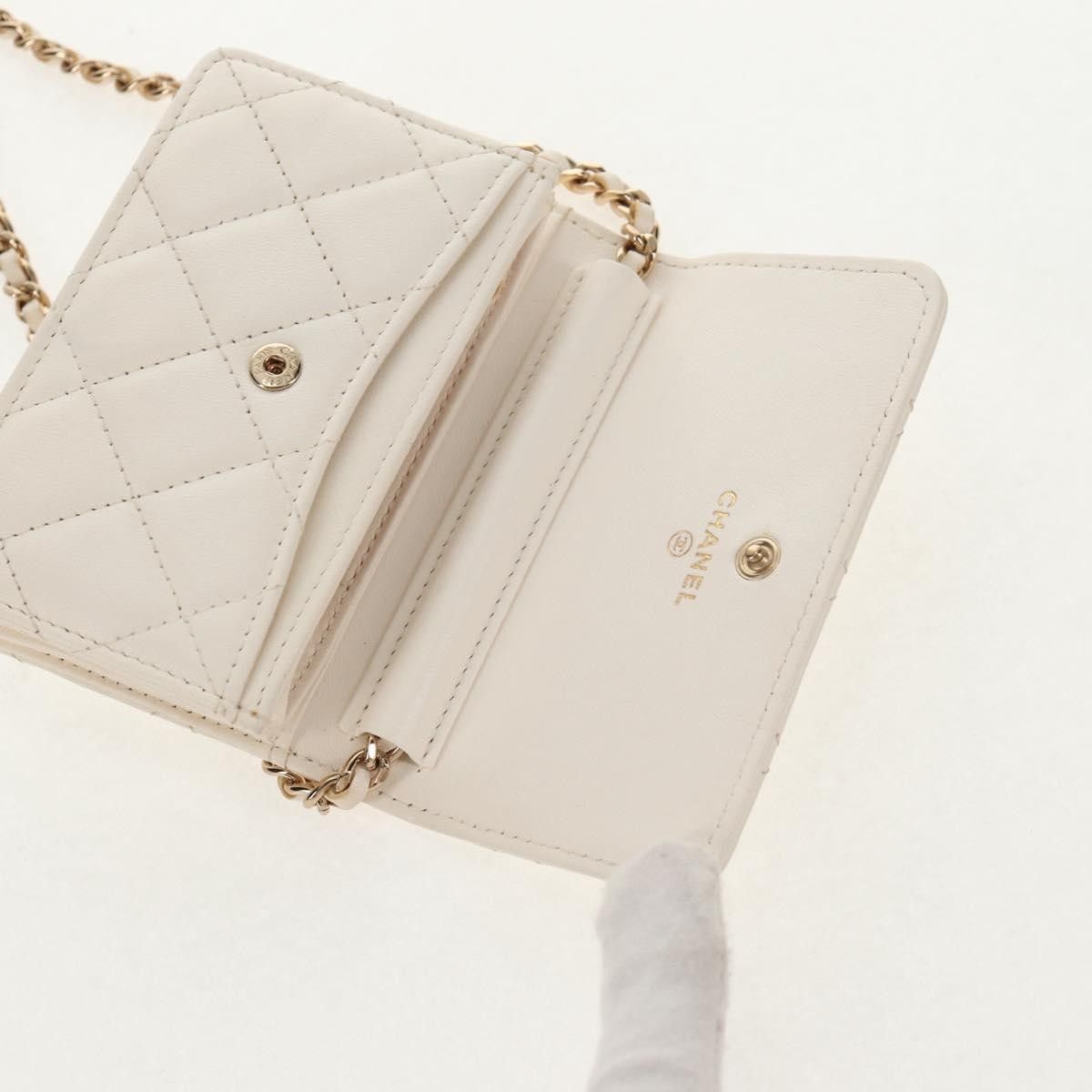 Chanel Chanel Camellia Bow Flap Card Holder with Chain Quilted Lambskin Size ONE SIZE - 21 Thumbnail