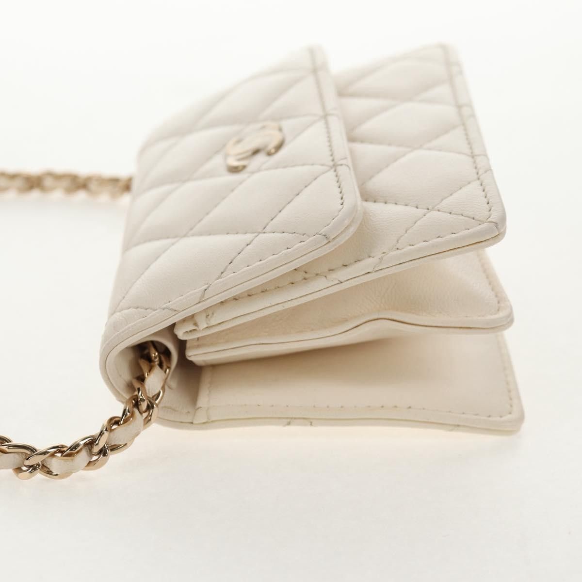 Chanel Chanel Camellia Bow Flap Card Holder with Chain Quilted Lambskin Size ONE SIZE - 3 Thumbnail