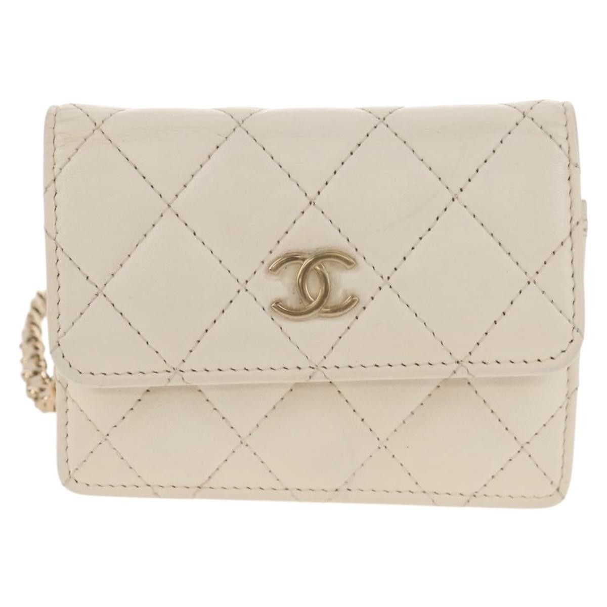 Chanel Chanel Camellia Bow Flap Card Holder with Chain Quilted Lambskin Size ONE SIZE - 17 Thumbnail