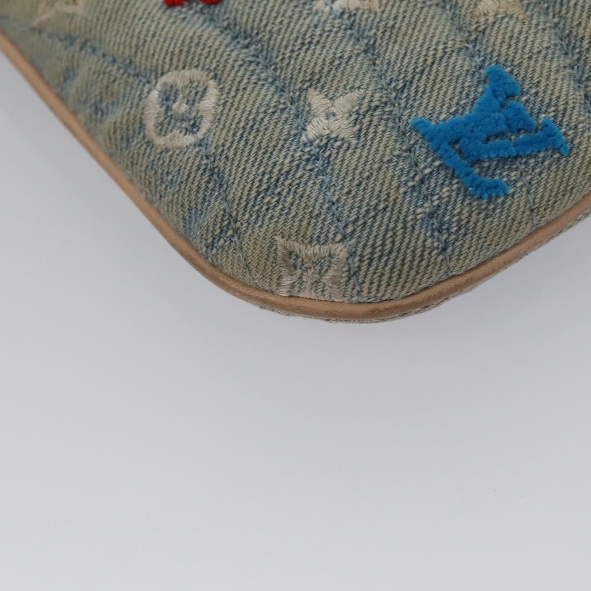Louis Vuitton Louis Vuitton New Wave Zipped Pochette Monogram Embroidered Quilted Denim Size ONE SIZE - 11 Thumbnail