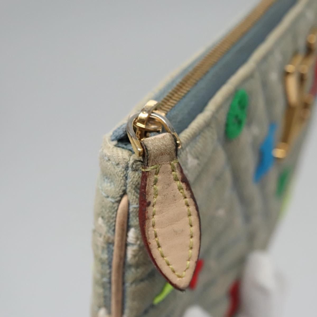 Louis Vuitton Louis Vuitton New Wave Zipped Pochette Monogram Embroidered Quilted Denim Size ONE SIZE - 12 Thumbnail