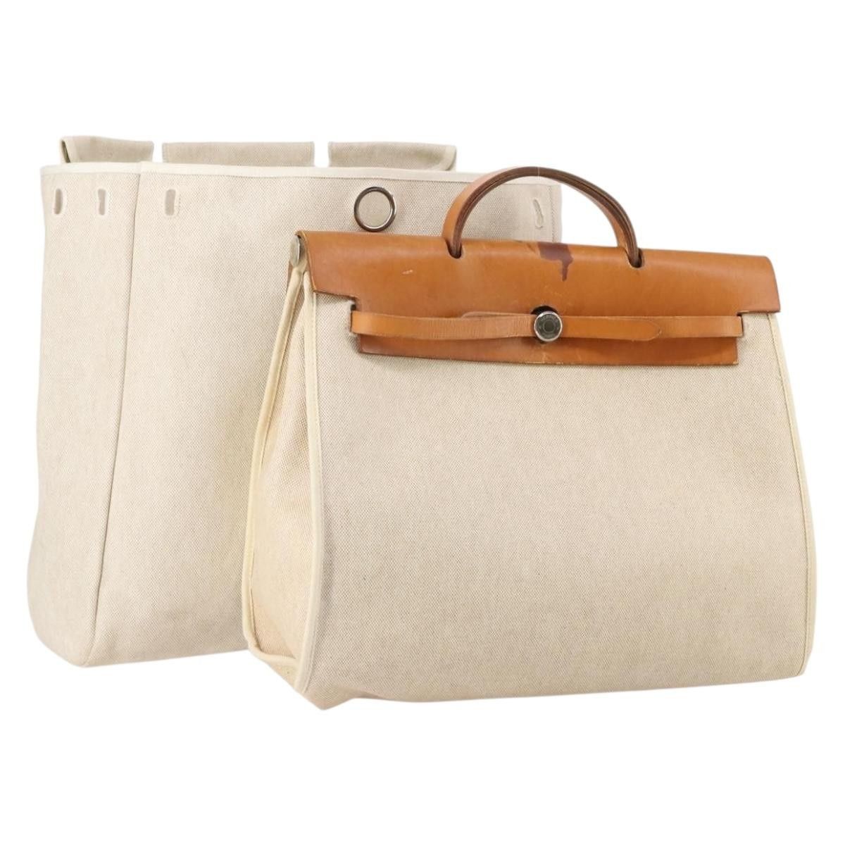 Hermes Hermes Herbag Toile and Leather Size ONE SIZE - 14 Thumbnail