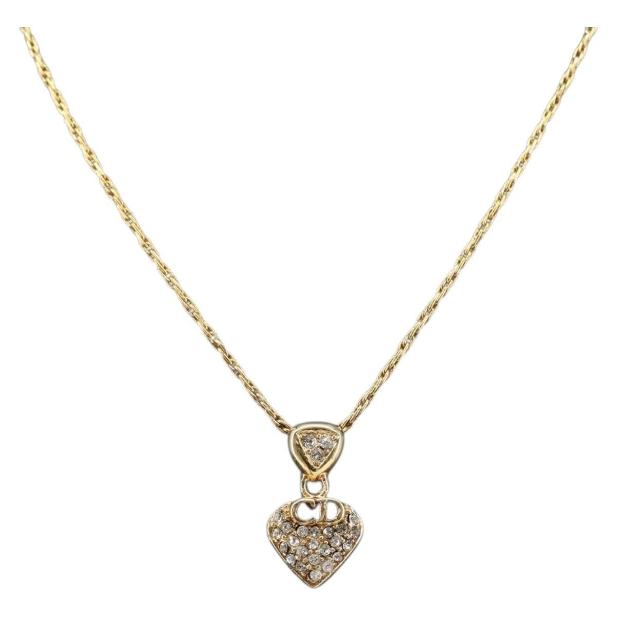 Dior Christian Dior CD Pendant Necklace Metal and Crystals Size ONE SIZE - 3 Thumbnail
