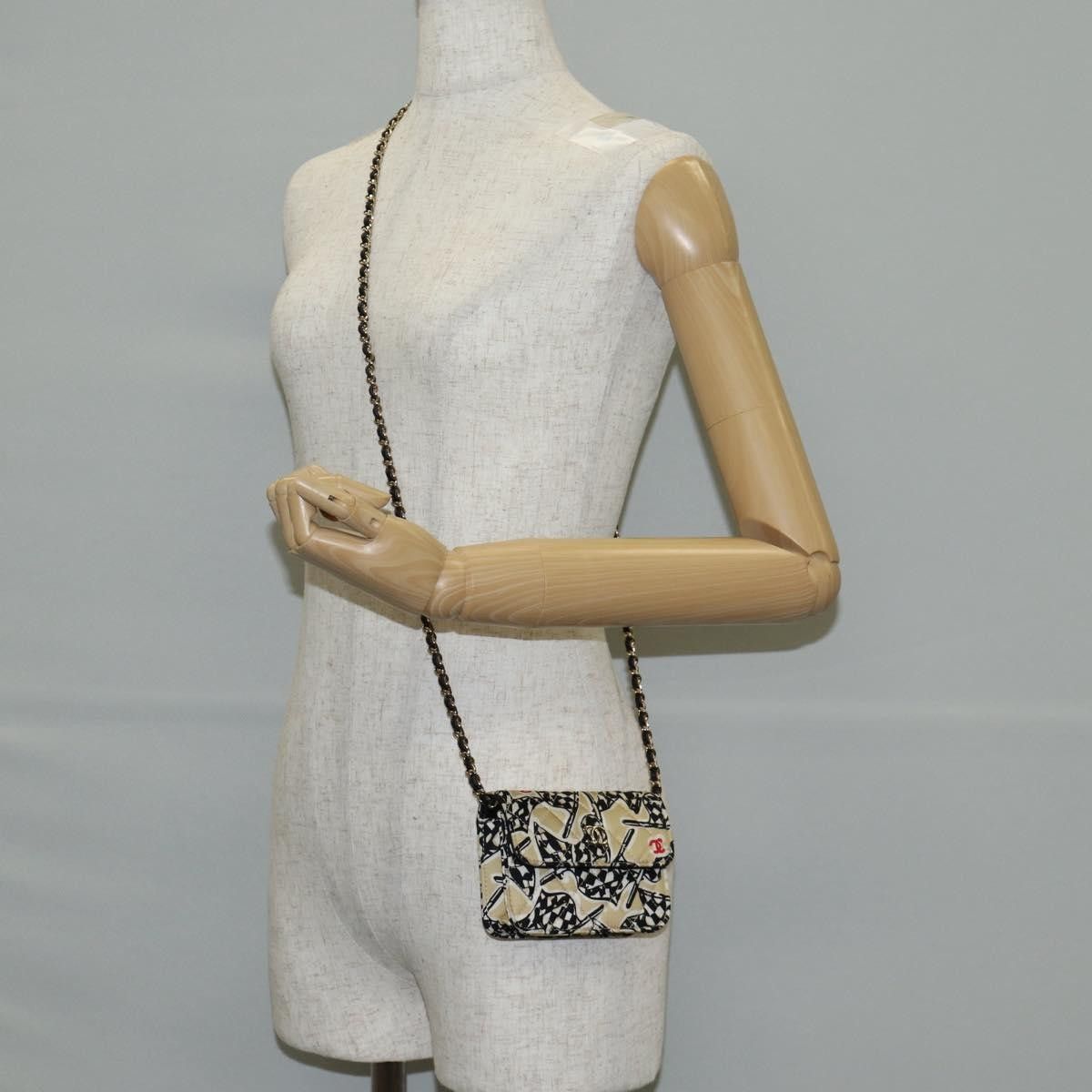 Chanel Chanel Flap Card Holder on Chain Quilted Printed Canvas Size ONE SIZE - 15 Thumbnail