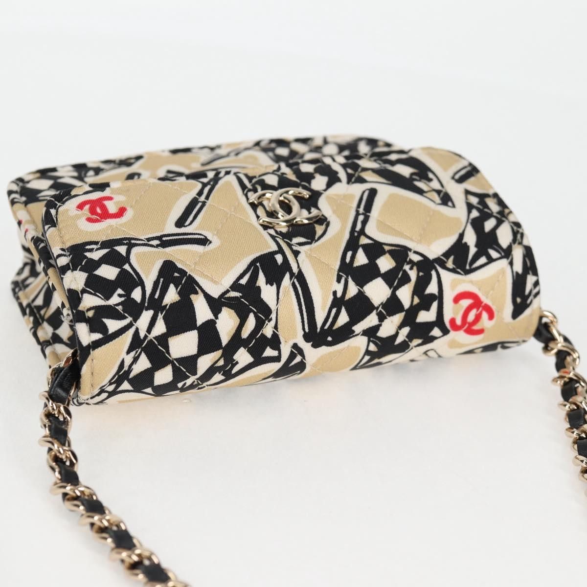 Chanel Chanel Flap Card Holder on Chain Quilted Printed Canvas Size ONE SIZE - 17 Thumbnail