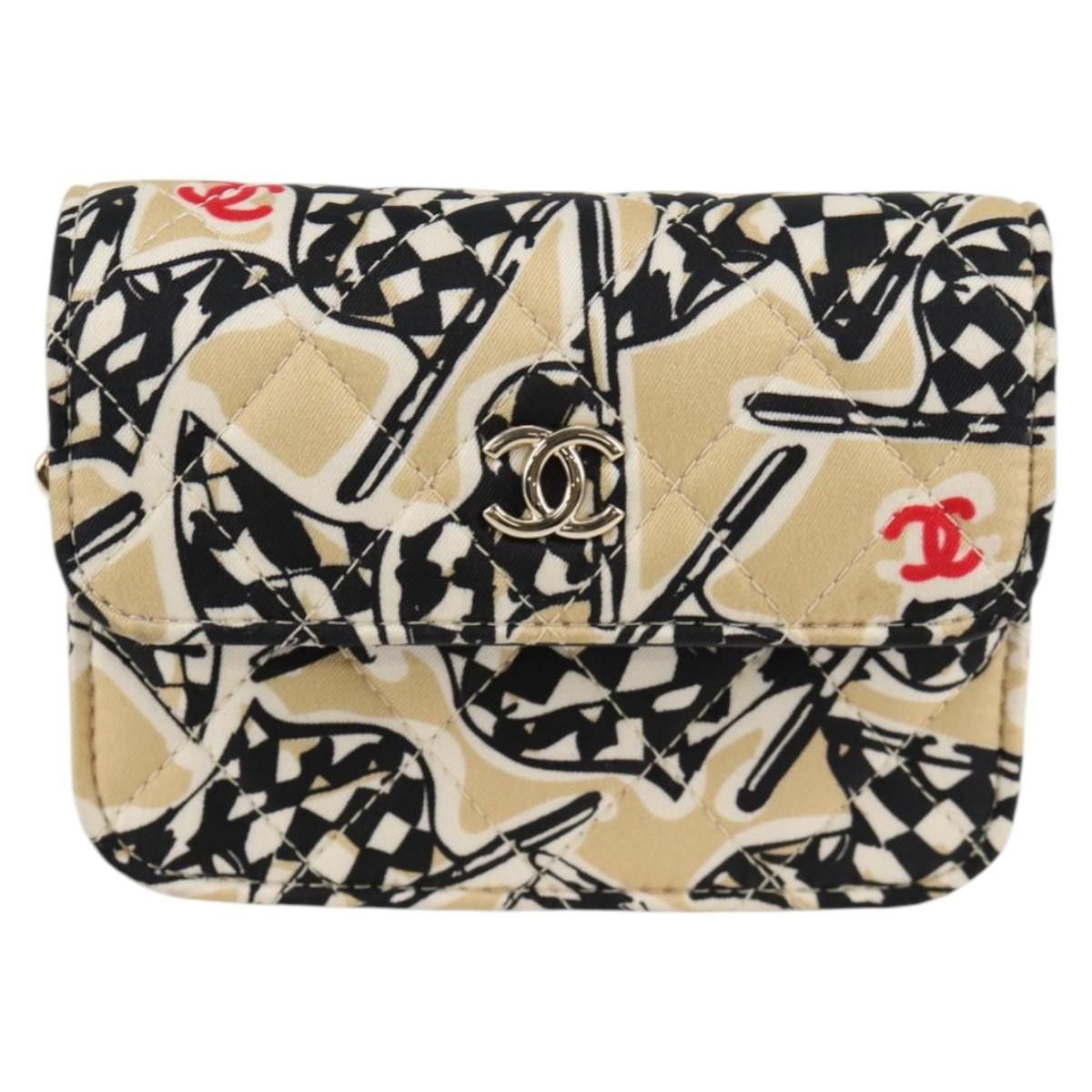 Chanel Chanel Flap Card Holder on Chain Quilted Printed Canvas Size ONE SIZE - 19 Thumbnail