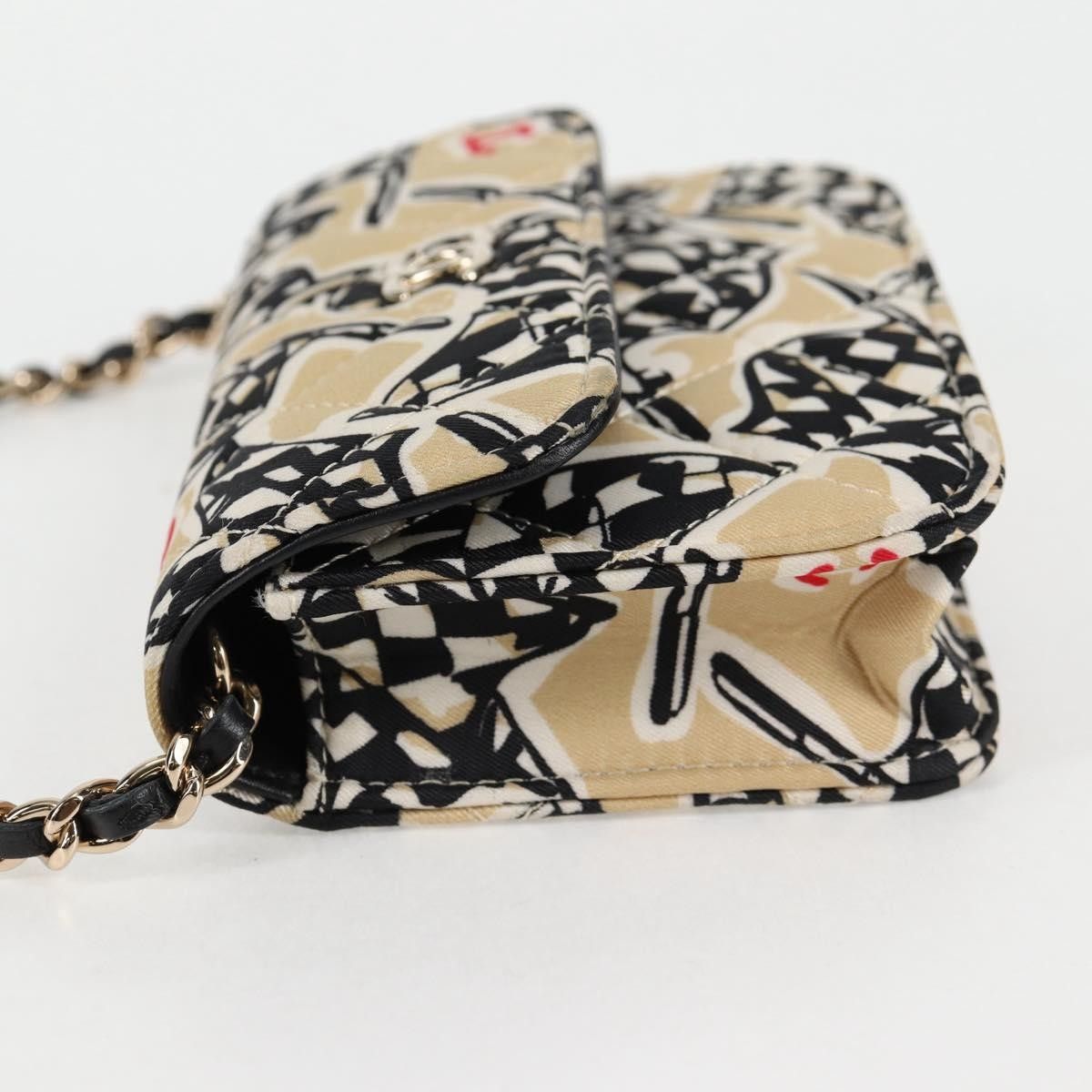 Chanel Chanel Flap Card Holder on Chain Quilted Printed Canvas Size ONE SIZE - 3 Thumbnail