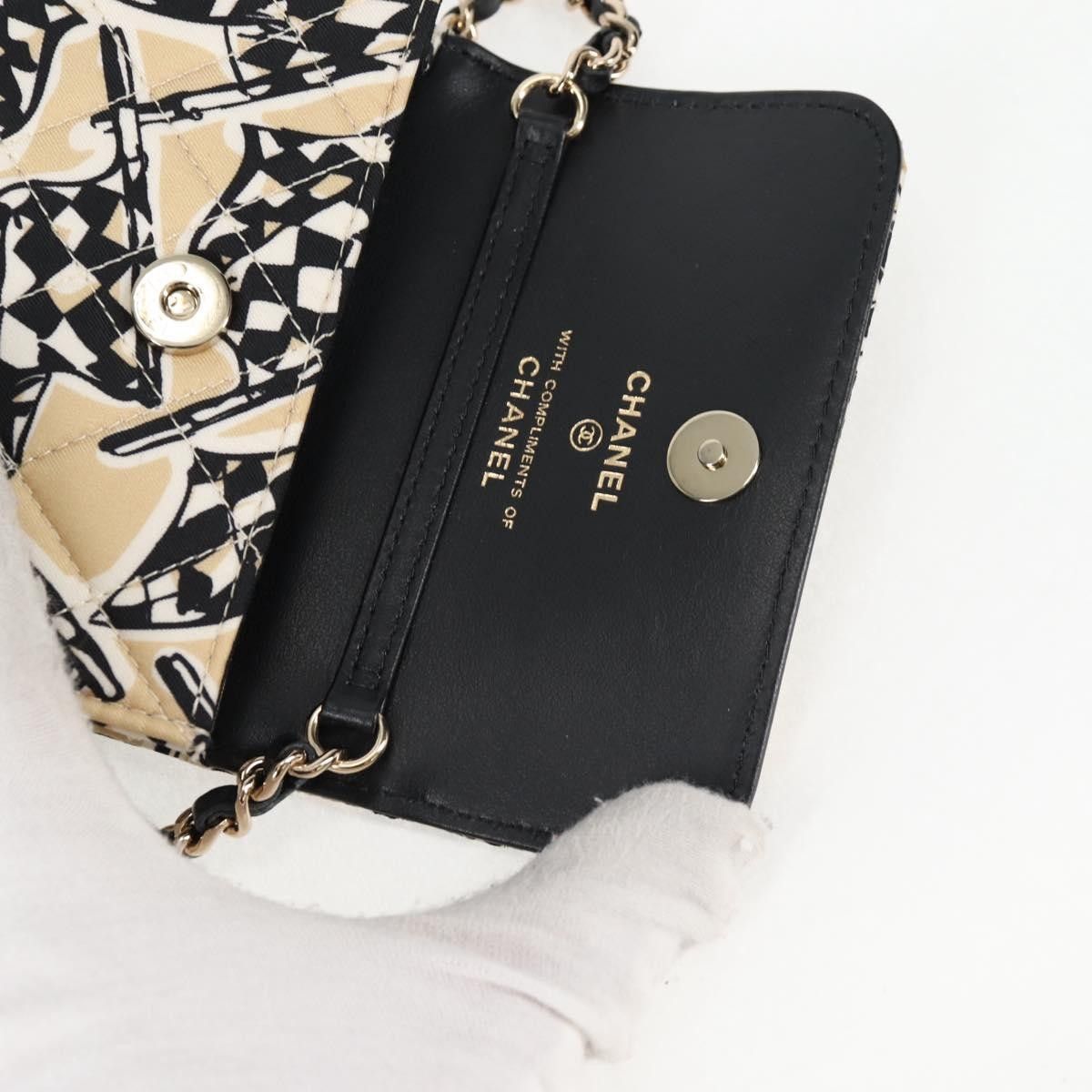 Chanel Chanel Flap Card Holder on Chain Quilted Printed Canvas Size ONE SIZE - 6 Thumbnail
