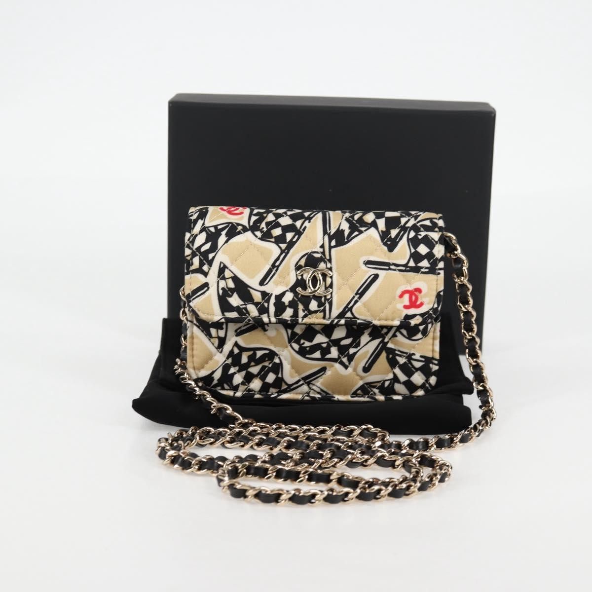 Chanel Chanel Flap Card Holder on Chain Quilted Printed Canvas Size ONE SIZE - 14 Thumbnail