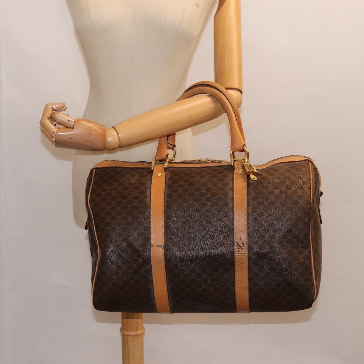 Celine Celine Vintage Boston Bag Macadam Coated Canvas Size ONE SIZE - 17 Thumbnail