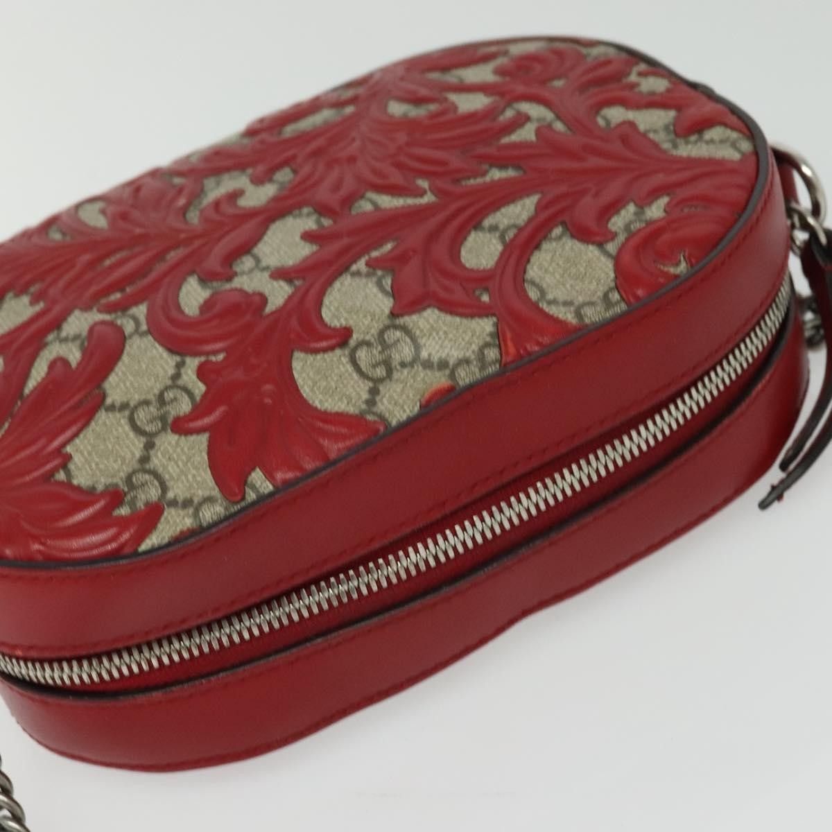 Gucci Gucci Chain Crossbody Bag Arabesque GG Coated Canvas with Leather Size ONE SIZE - 19 Thumbnail