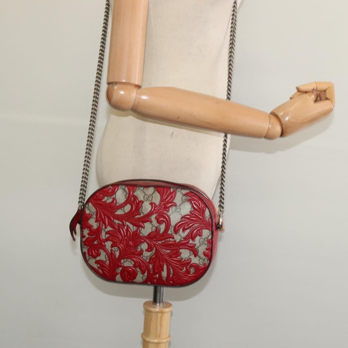 Gucci Gucci Chain Crossbody Bag Arabesque GG Coated Canvas with Leather Size ONE SIZE - 13 Thumbnail