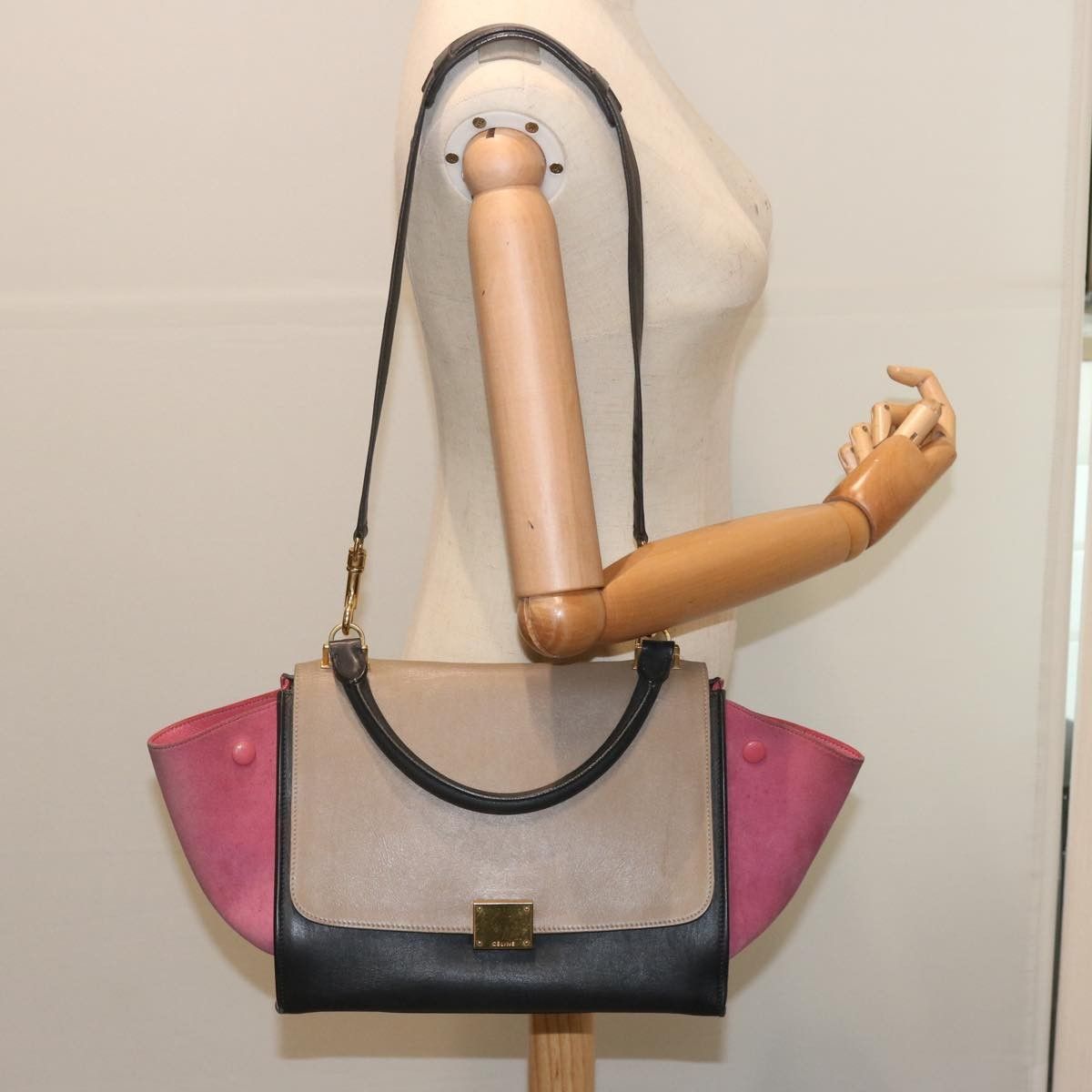 Celine Celine Trapeze Bag Leather with Suede Size ONE SIZE - 14 Thumbnail