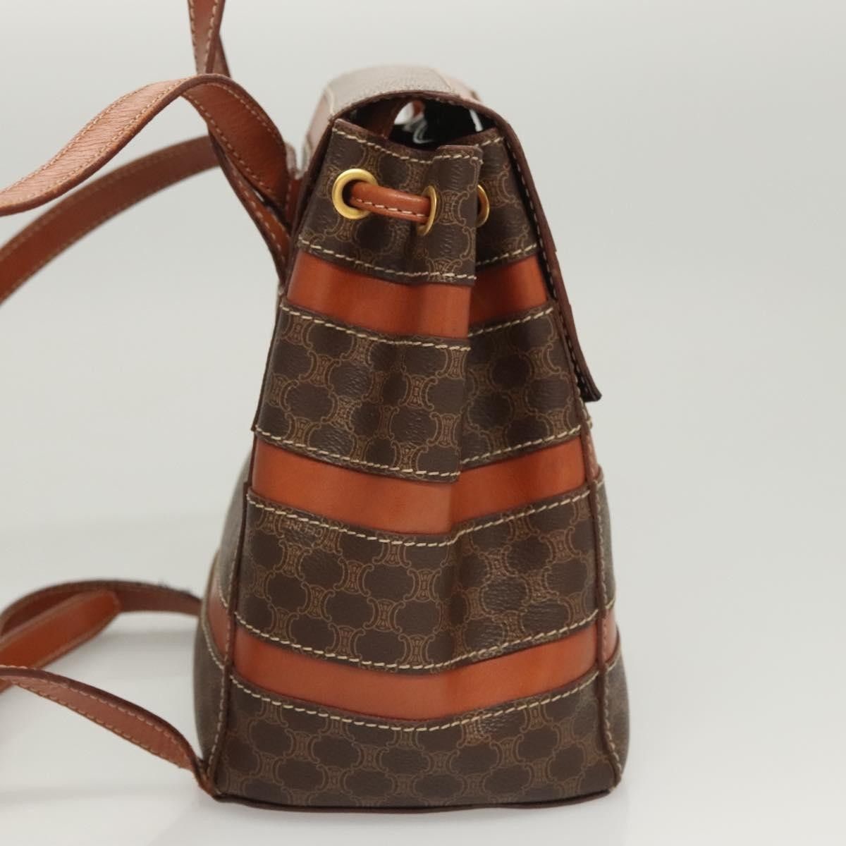 Celine Celine Vintage Drawstring Flap Backpack Macadam Coated Canvas Size ONE SIZE - 4 Thumbnail