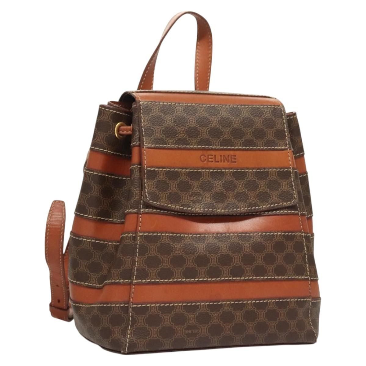 Celine Celine Vintage Drawstring Flap Backpack Macadam Coated Canvas Size ONE SIZE - 18 Thumbnail