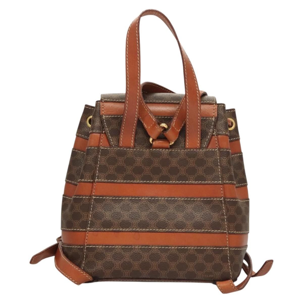 Celine Celine Vintage Drawstring Flap Backpack Macadam Coated Canvas Size ONE SIZE - 2 Thumbnail