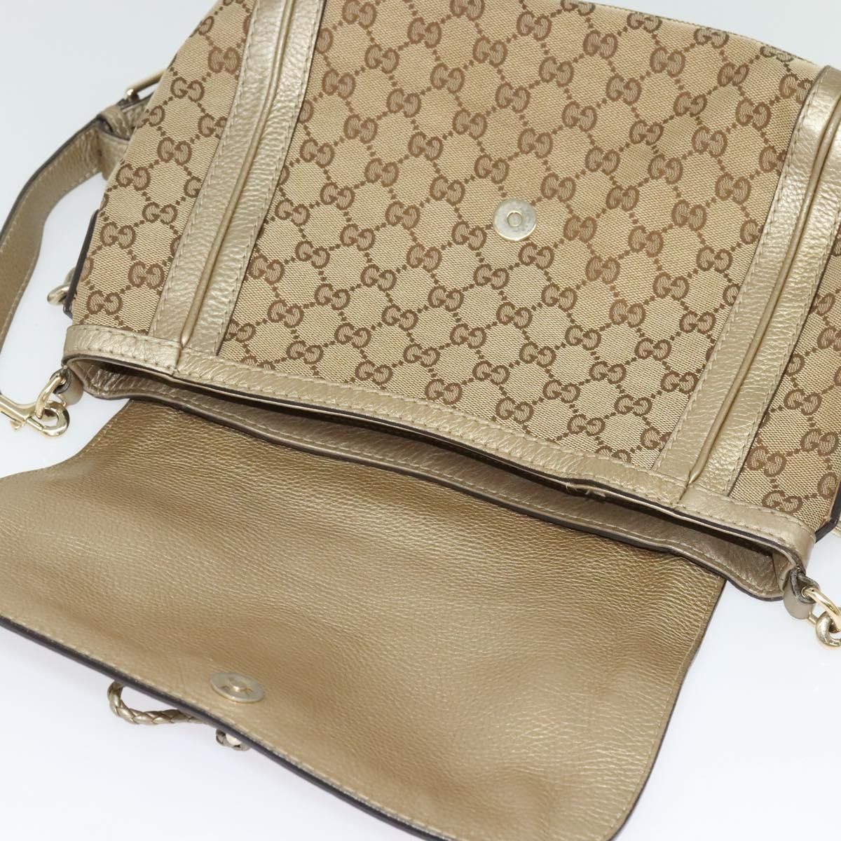 Gucci Gucci Bella Flap Shoulder Bag GG Canvas with Leather Size ONE SIZE - 13 Thumbnail
