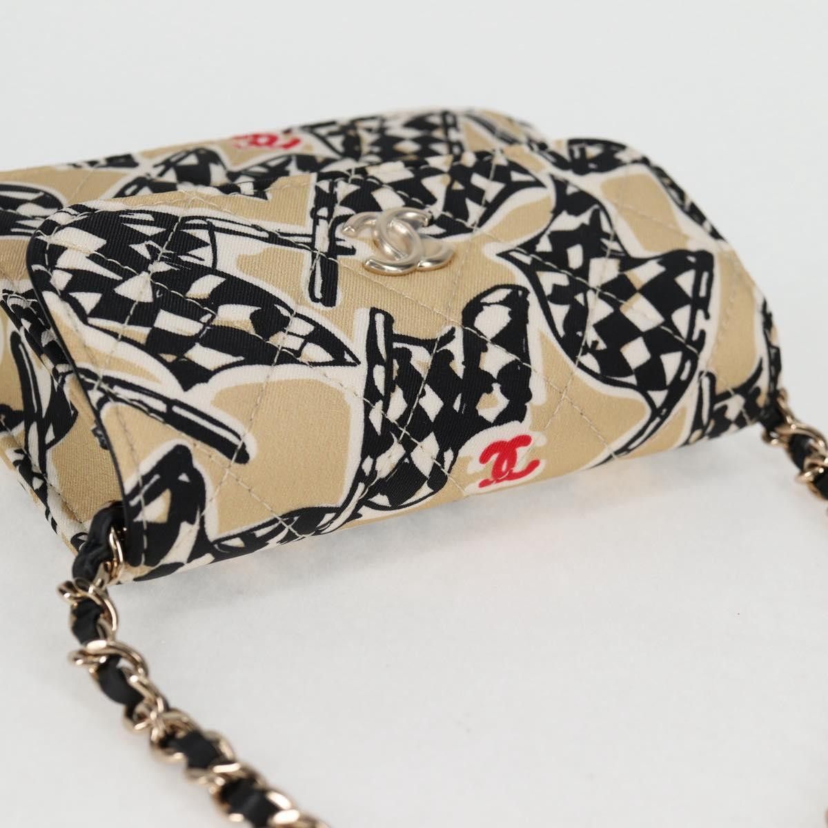 Chanel Chanel Flap Card Holder on Chain Quilted Printed Canvas Size ONE SIZE - 17 Thumbnail