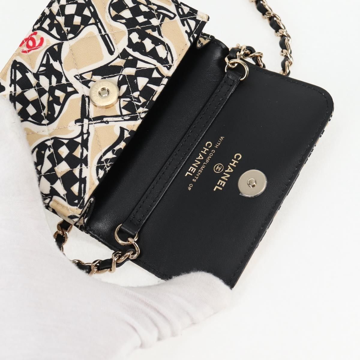 Chanel Chanel Flap Card Holder on Chain Quilted Printed Canvas Size ONE SIZE - 19 Thumbnail