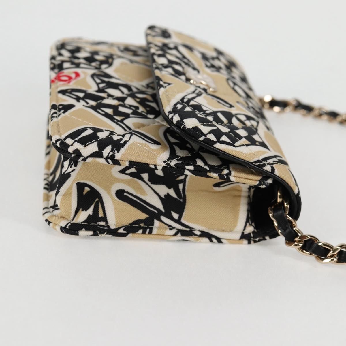 Chanel Chanel Flap Card Holder on Chain Quilted Printed Canvas Size ONE SIZE - 4 Thumbnail