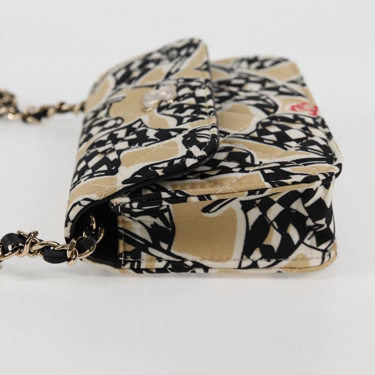 Chanel Chanel Flap Card Holder on Chain Quilted Printed Canvas Size ONE SIZE - 3 Thumbnail