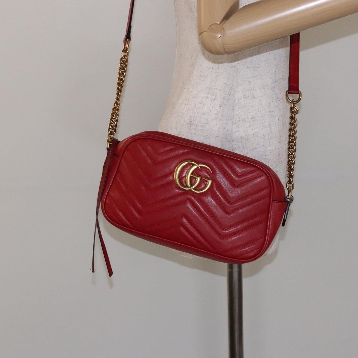 Gucci Gucci GG Marmont Triple Zip Chain Bag Matelasse Leather Size ONE SIZE - 14 Thumbnail